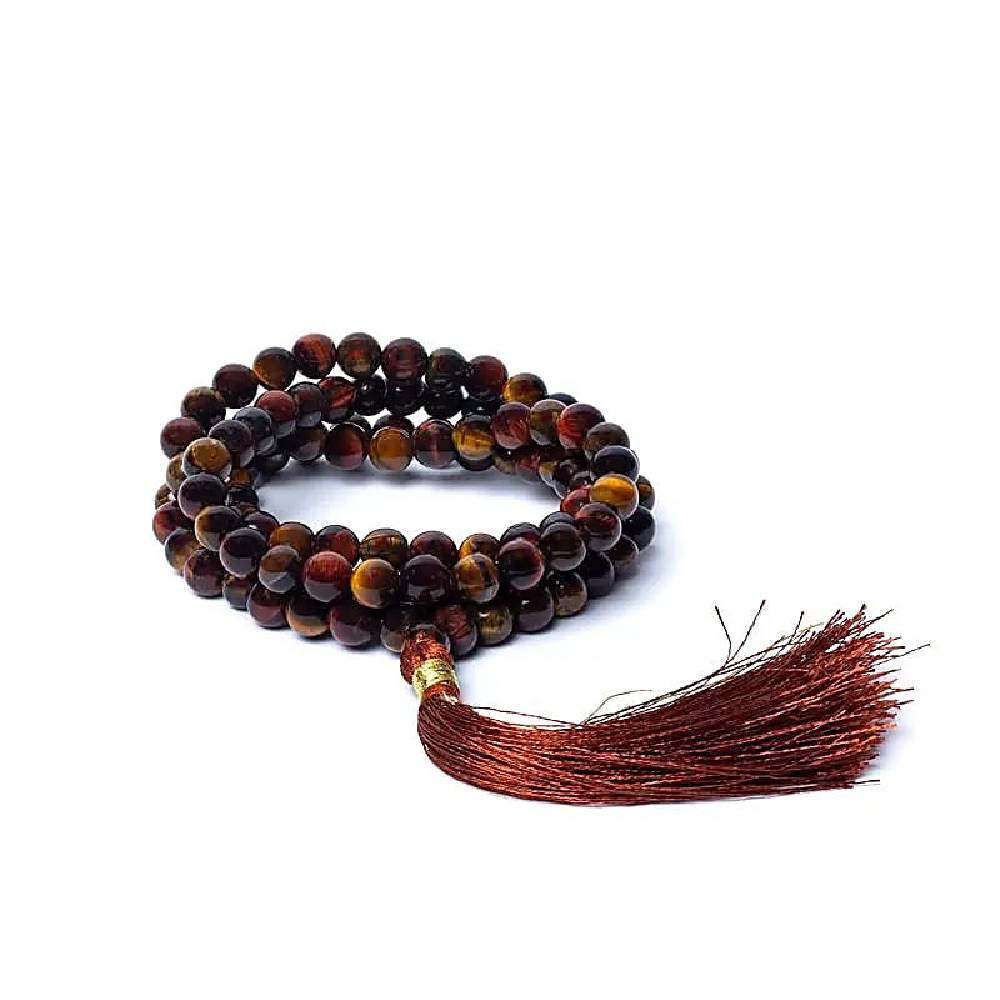 Mala / Skaitāmkrelles 108 Rokassprādze Tīģeracs / Sarkanā Tīģeracs vai Buļļa Acs Dienvidāfrika / Red Tiger Eye or Bull's Eye AA 6mm