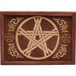Load image into Gallery viewer, Tarot box pentacle engraved 17.5x13x6.5cm
