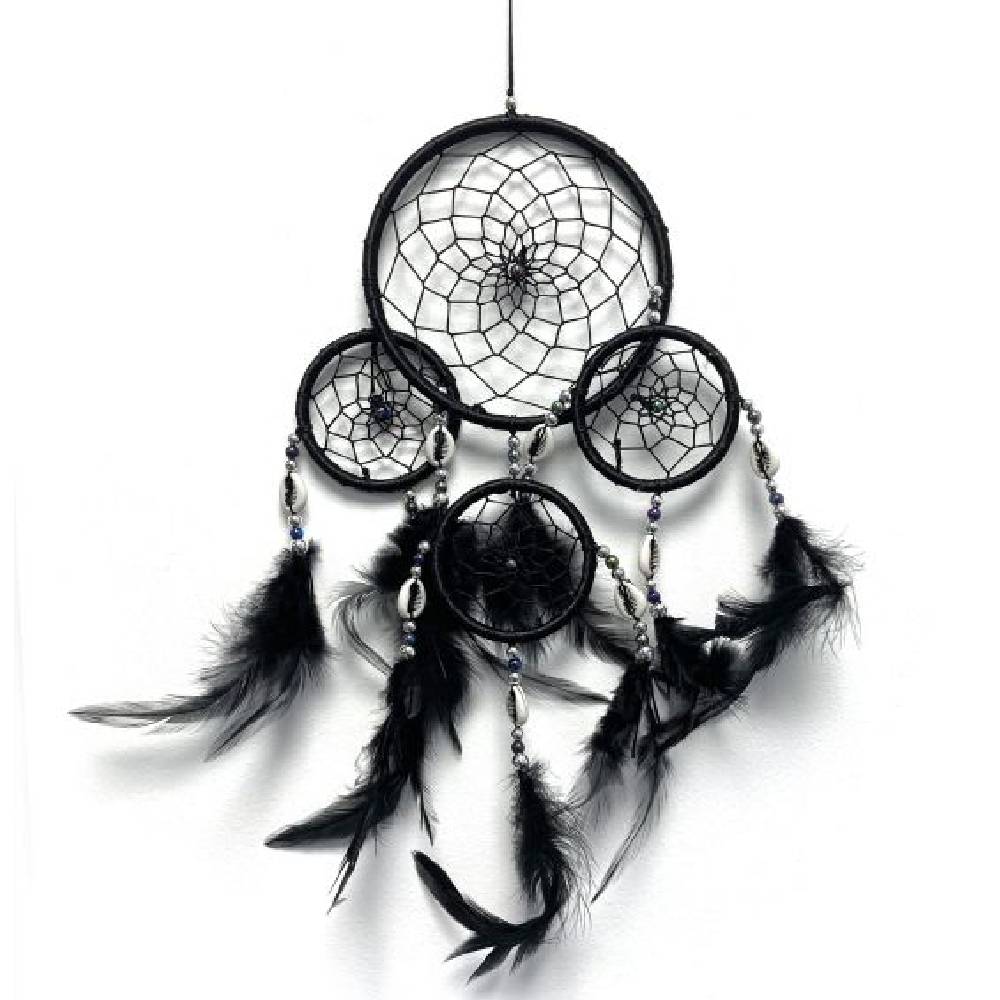 Sapņu Ķērājs Dreamcatcher with Feathers Black Ø13cm
