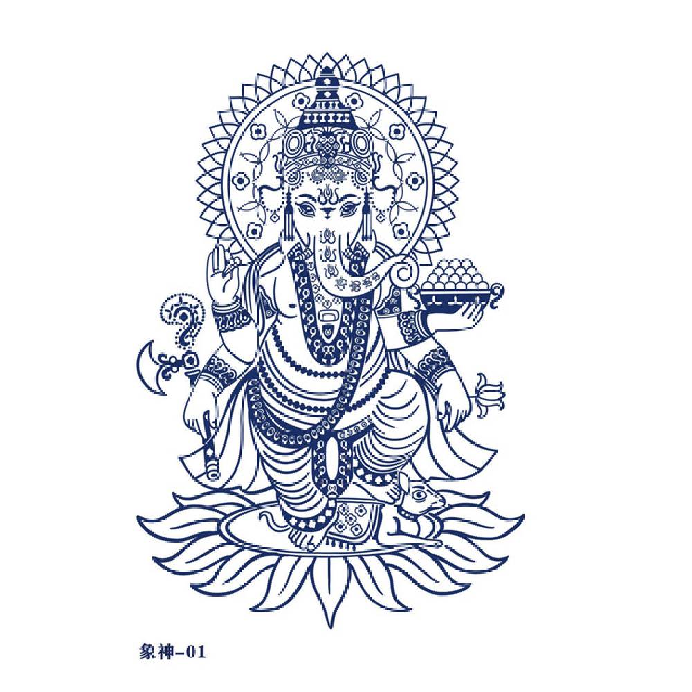 Pagaidu tetovējumi GANESH 12cm x 19cm