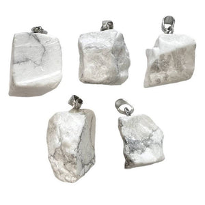 White howlite rough gemstone pendant 2cm - 2.5cm