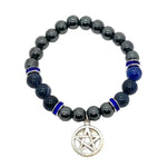 Ielādēt attēlu galerijas skatītājā, Rokassprādze MIX Sodalite &amp; Hematite with Pentacle 8mm
