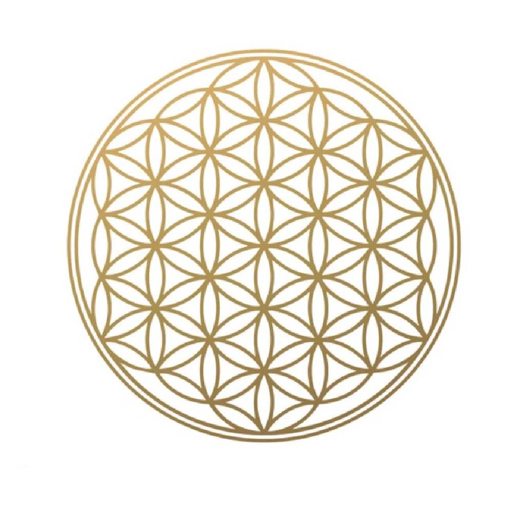 Galdauts Dzīvības Zieds / Tarot & Rune Altar Cloth Flower of Life Gold 50x50cm
