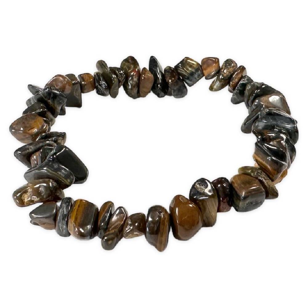 Stone Bracelet Blue Tiger Eye Chips