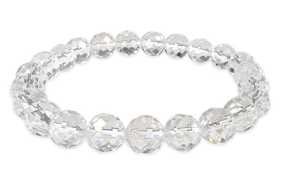 Rokassprādze Kalnu Kristāls Brazīlija / Rock Crystal Faceted AA 8mm
