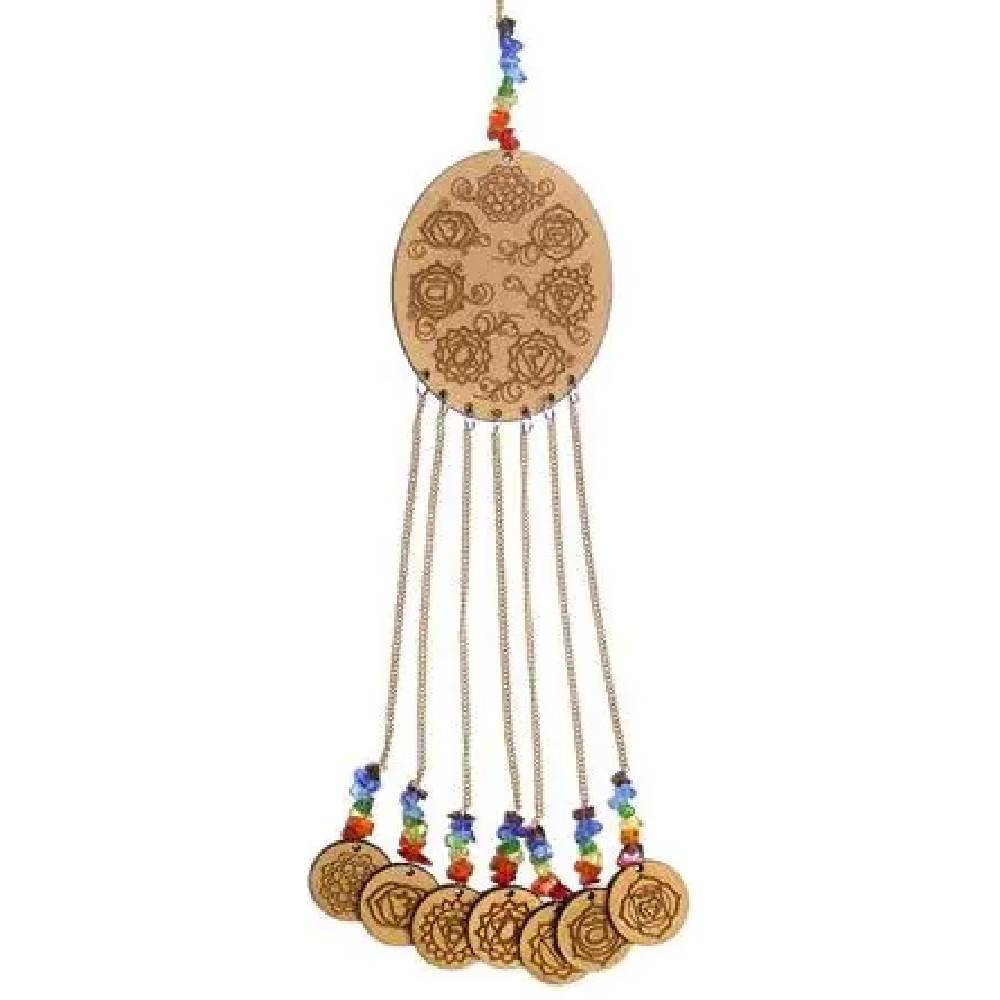 Vēja Zvani Feng Shui Wooden Wind Chimes 7 Chakra