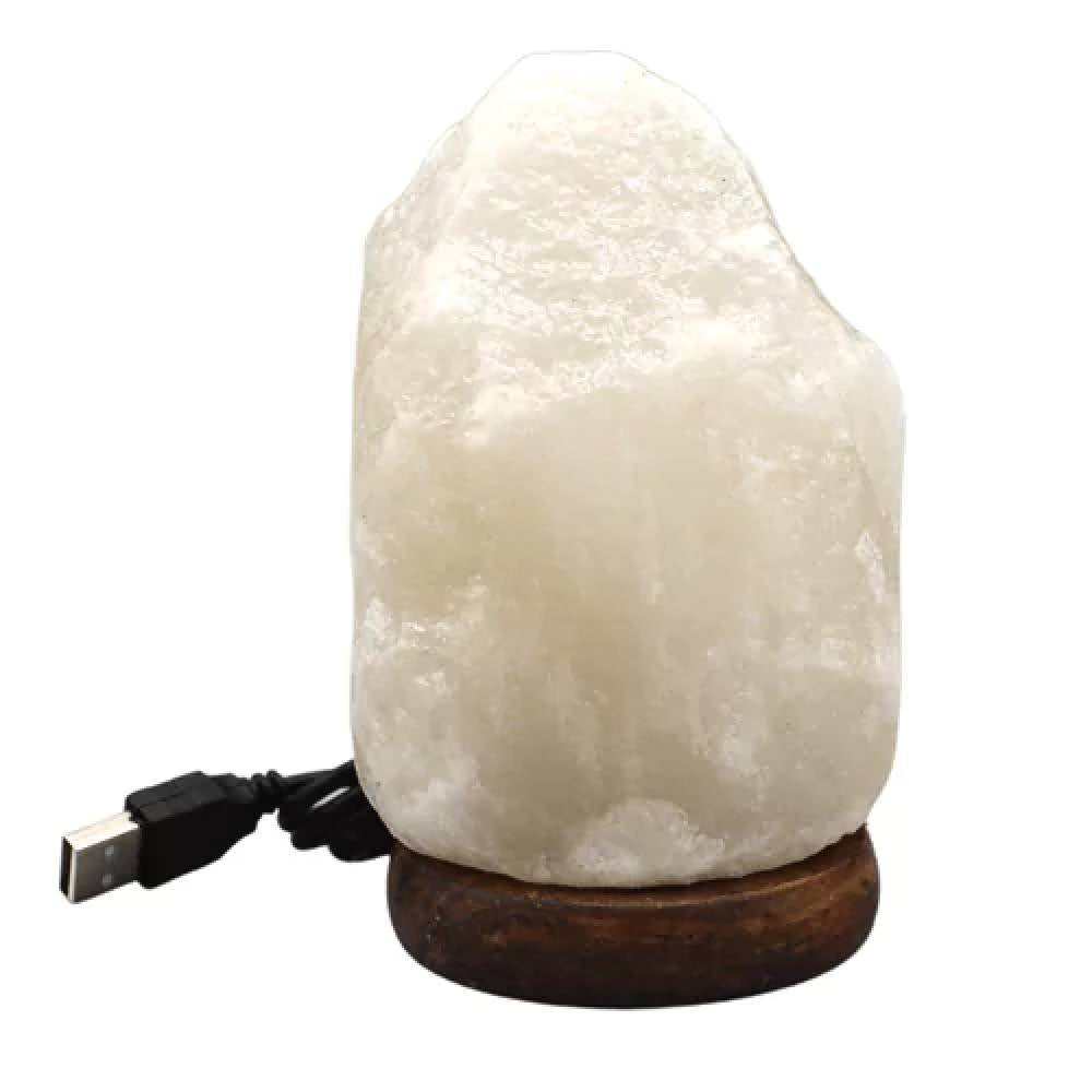 Himalaju Sāls Lampa White USB Natural Himalayan Salt Lamp 1-1.5kg