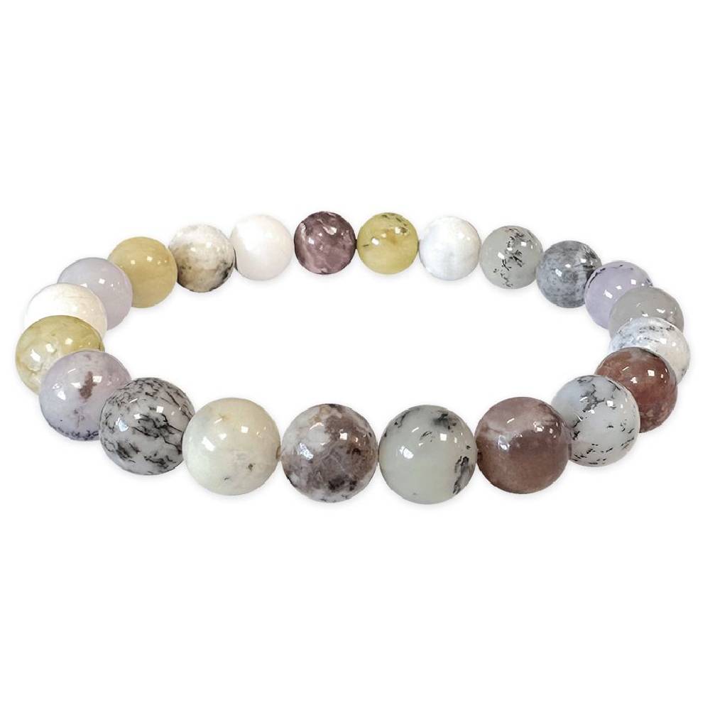 Rokassprādze Opāls / Dendrīta Opāls Merlinīts ASV / Opal Dendrite Merlinite A 8-9mm