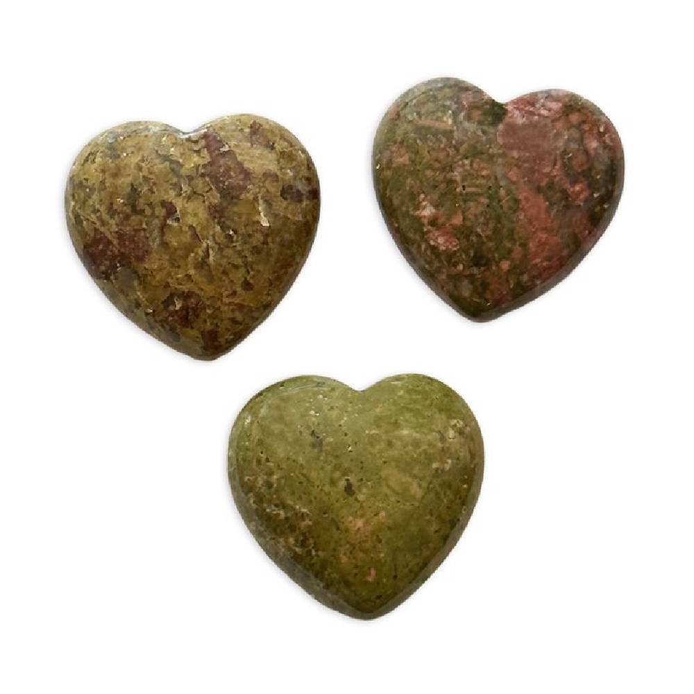 Akmens Unakīts Dienvidāfrika / Unakite Heart 30-35mm