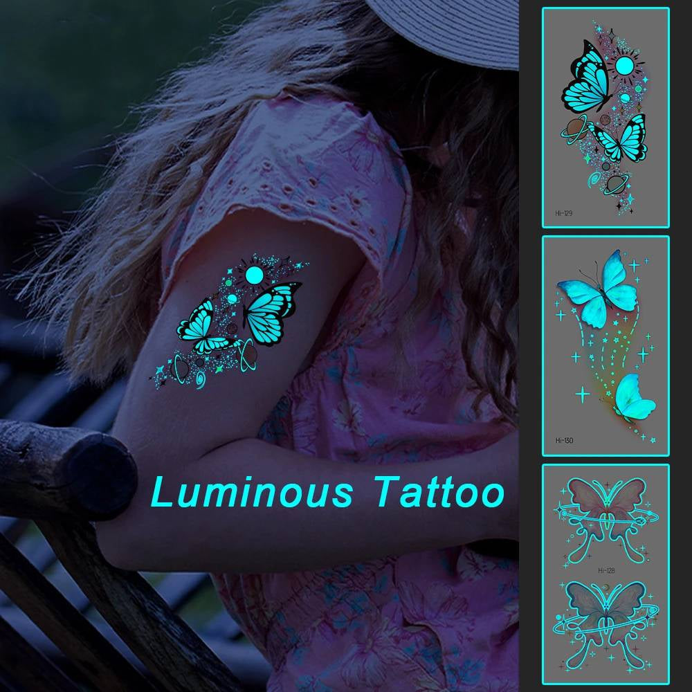 UV Pagaidu Tetovējumi Fluorescent Tattoos 6cm x 10.5cm