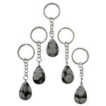 Ielādēt attēlu galerijas skatītājā, Atslēgu Piekariņš Obsidiāns / Sniegpārslu Obsidiāns ASV / Snowflake Obsidian
