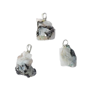 White moonstone rough gemstone pendant 2.5cm - 3cm