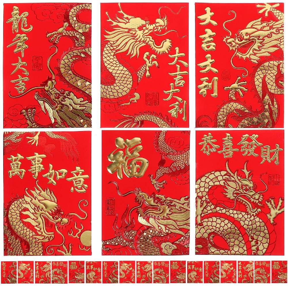 Tradicionālā Ķīniešu Sarkanā Aploksne / Chinese New Year Lucky Red Envelope 11.5x8cm