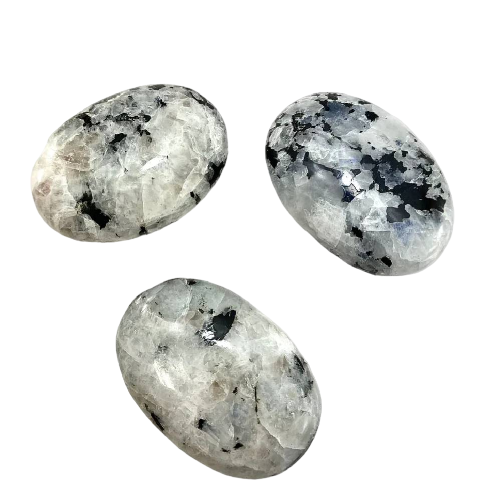 Akmens Mēnessakmens / Varavīksnes Mēnessakmens / Rainbow Moonstone Chakra Stone 5-6cm