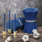 Ielādēt attēlu galerijas skatītājā, Bišu Vaska Svece - Zila 8.5x295mm / Blue Beeswax Church Candles N30 - 2.5 stundas
