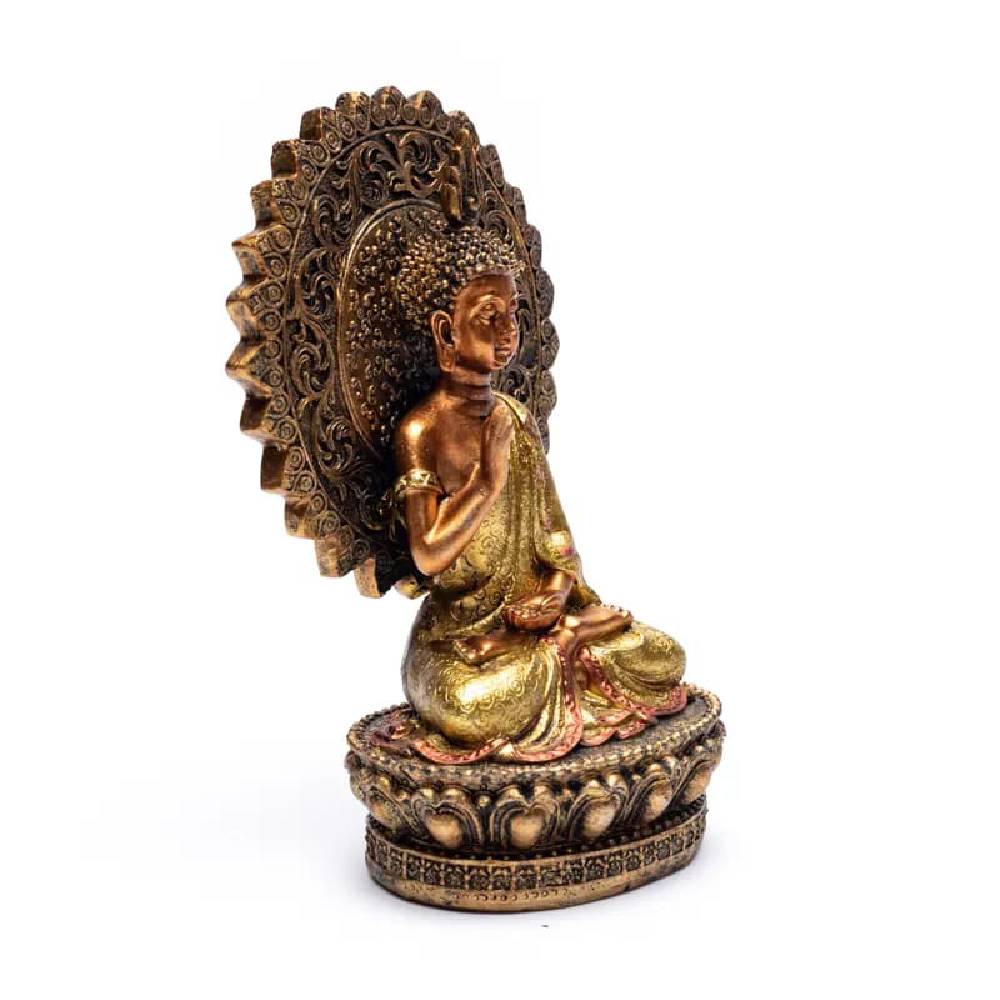 Buddha of Reassurance with aura and throne