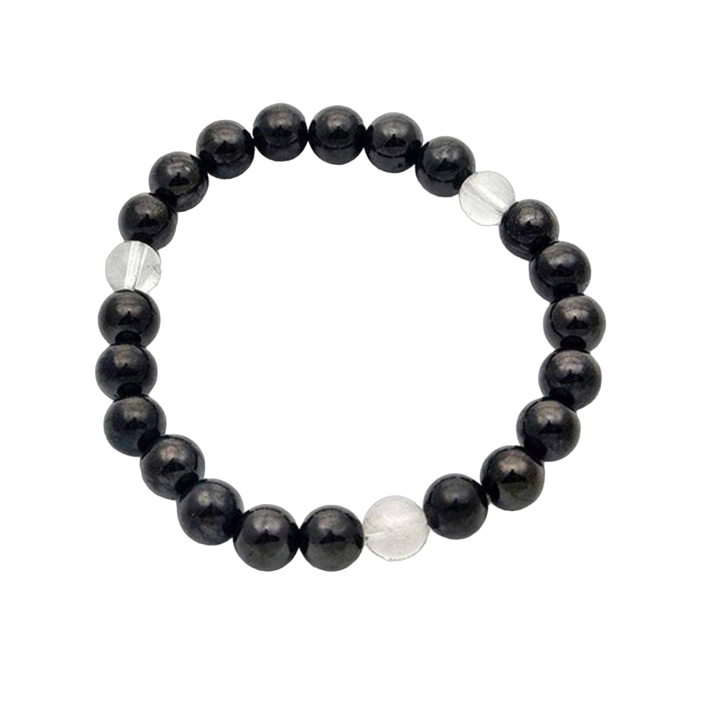 Rokassprādze MIX Šungīts un Kalnu Kristāls / Shungite & Clear Quartz 8mm