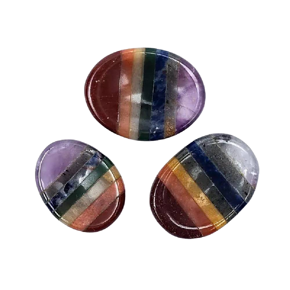 Anti-Stress 7 Chakra Stones ar dabīgiem akmeņiem
