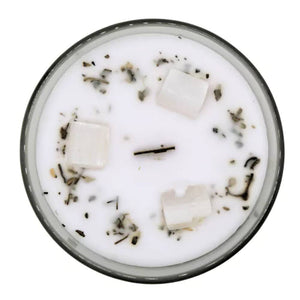 Svece ar dabīgiem akmeņiem Purification Aromatherapy Gemstone Candle White Sage 265g