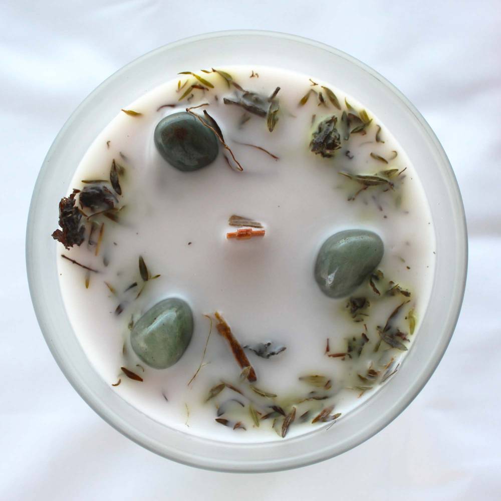 Svece ar dabīgiem akmeņiem Good Luck Aromatherapy Gemstone Candle Patchouli 265g