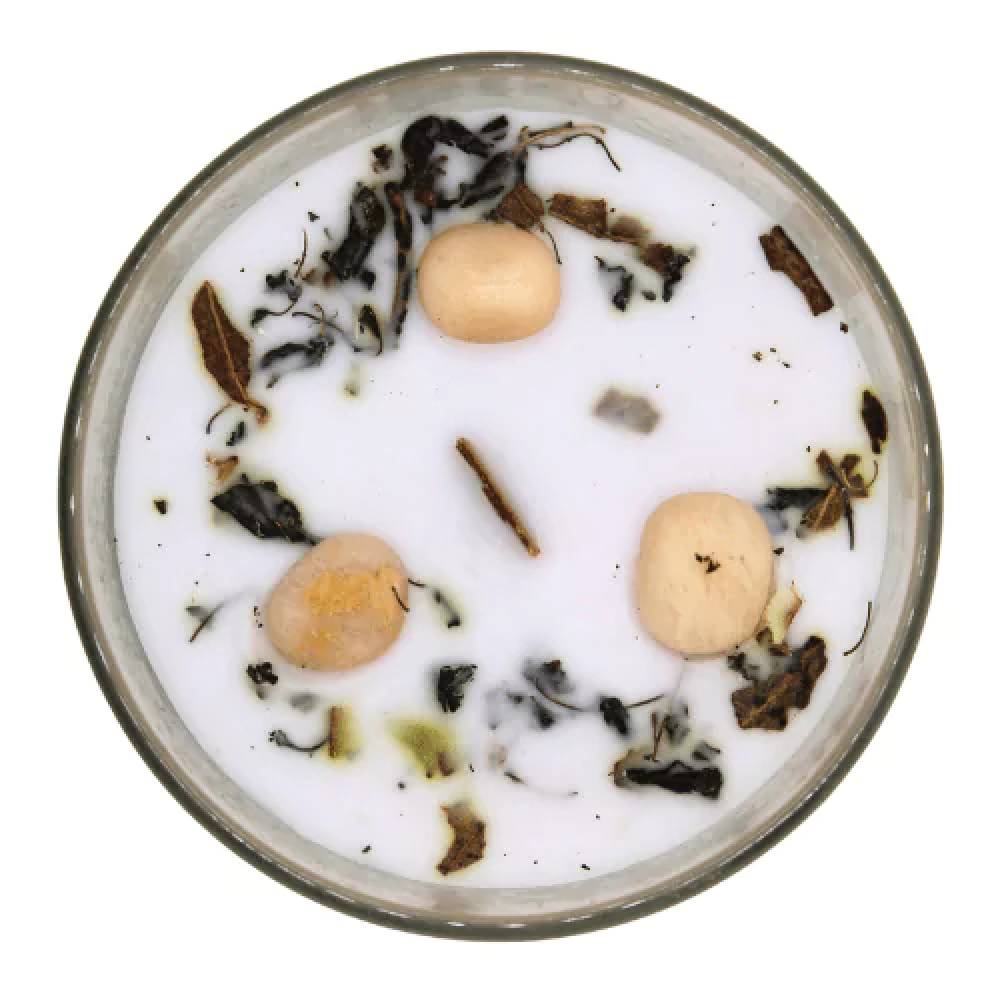 Mint and Moonstone Gemstone Candle - Inner Growth