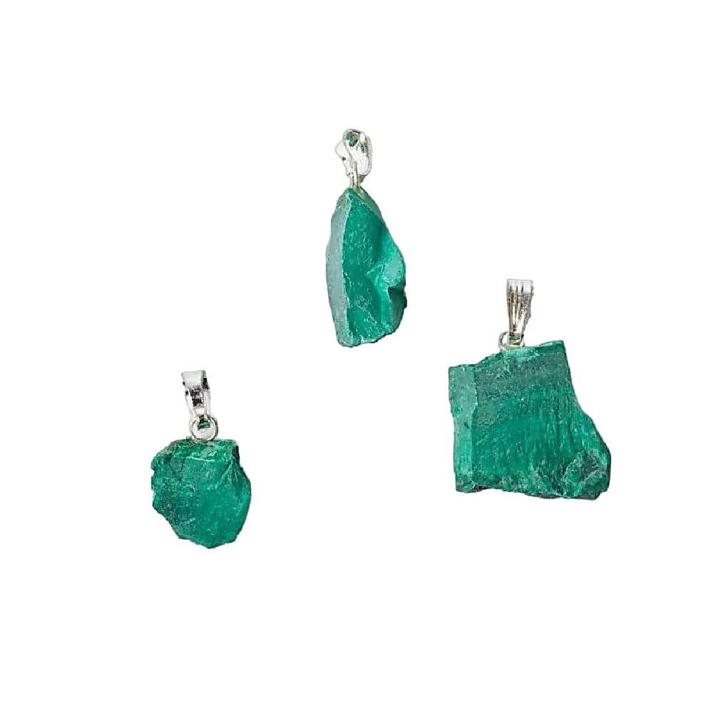Malachite rough gemstone pendant 1.5cm - 3cm
