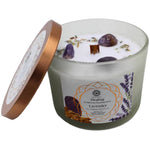 Load image into Gallery viewer, Svece ar dabīgiem akmeņiem Healing Aromatherapy Gemstone Candle Lavender 265g

