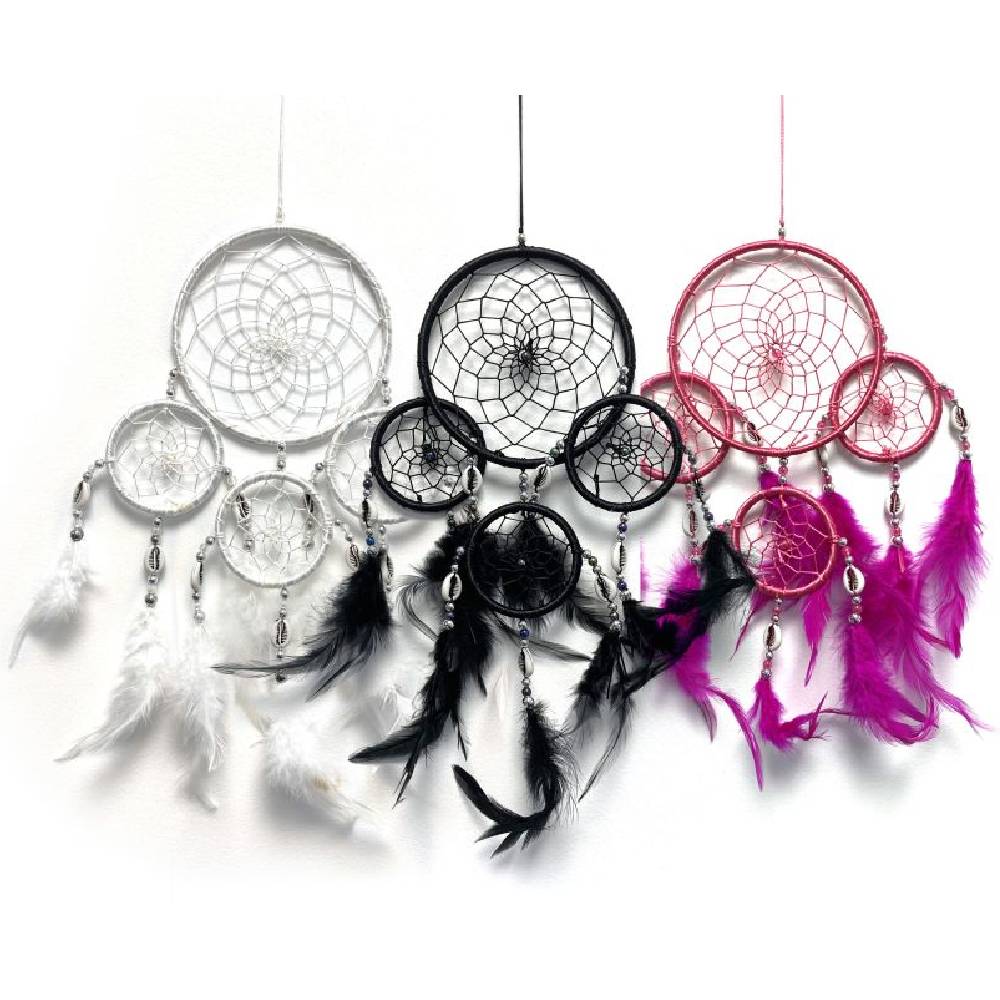 Sapņu Ķērājs Dreamcatcher with Feathers Black Ø13cm