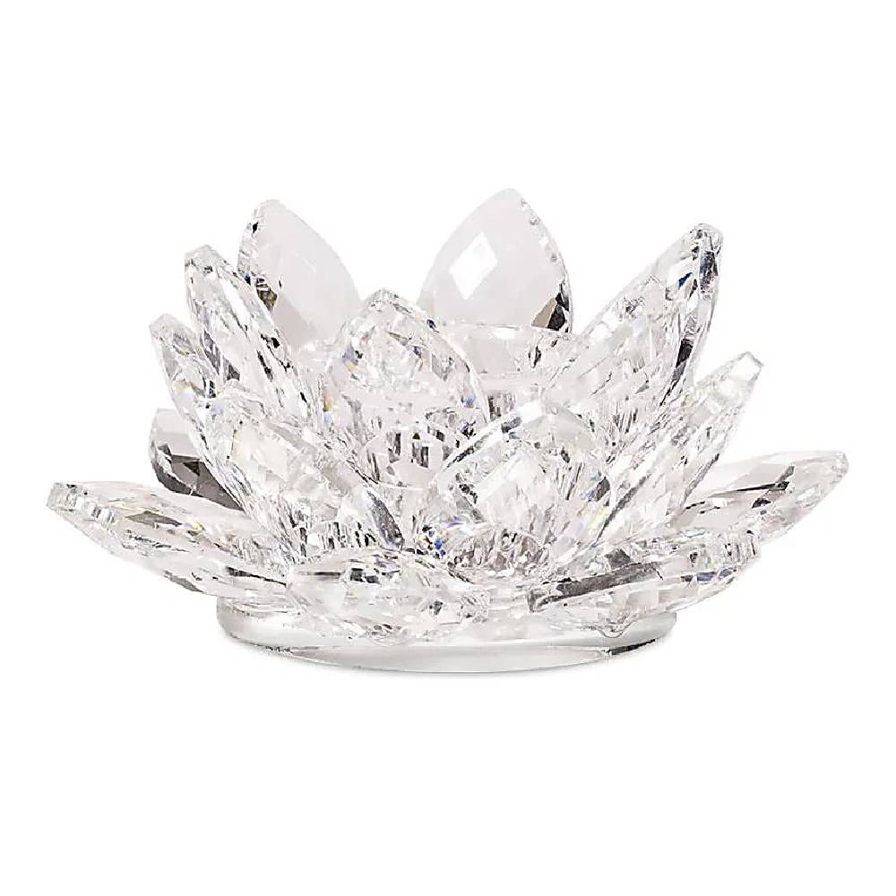 Lotus candle holder crystal S 3x8cm