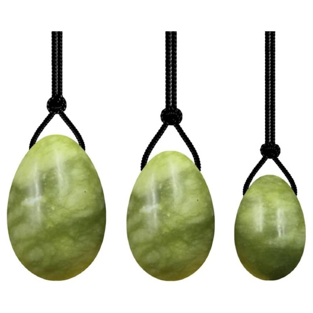 Akmens Nefrīts / Yoni Ola Nefrīts / Yoni Egg Green Jade with Hole 2x3cm / 2.5x4cm / 3x4.5cm