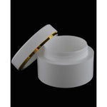Загрузить изображение в средство просмотра галереи, Plastmasas burciņa ar skrūvējamu vāku White &amp; Gold 50ml
