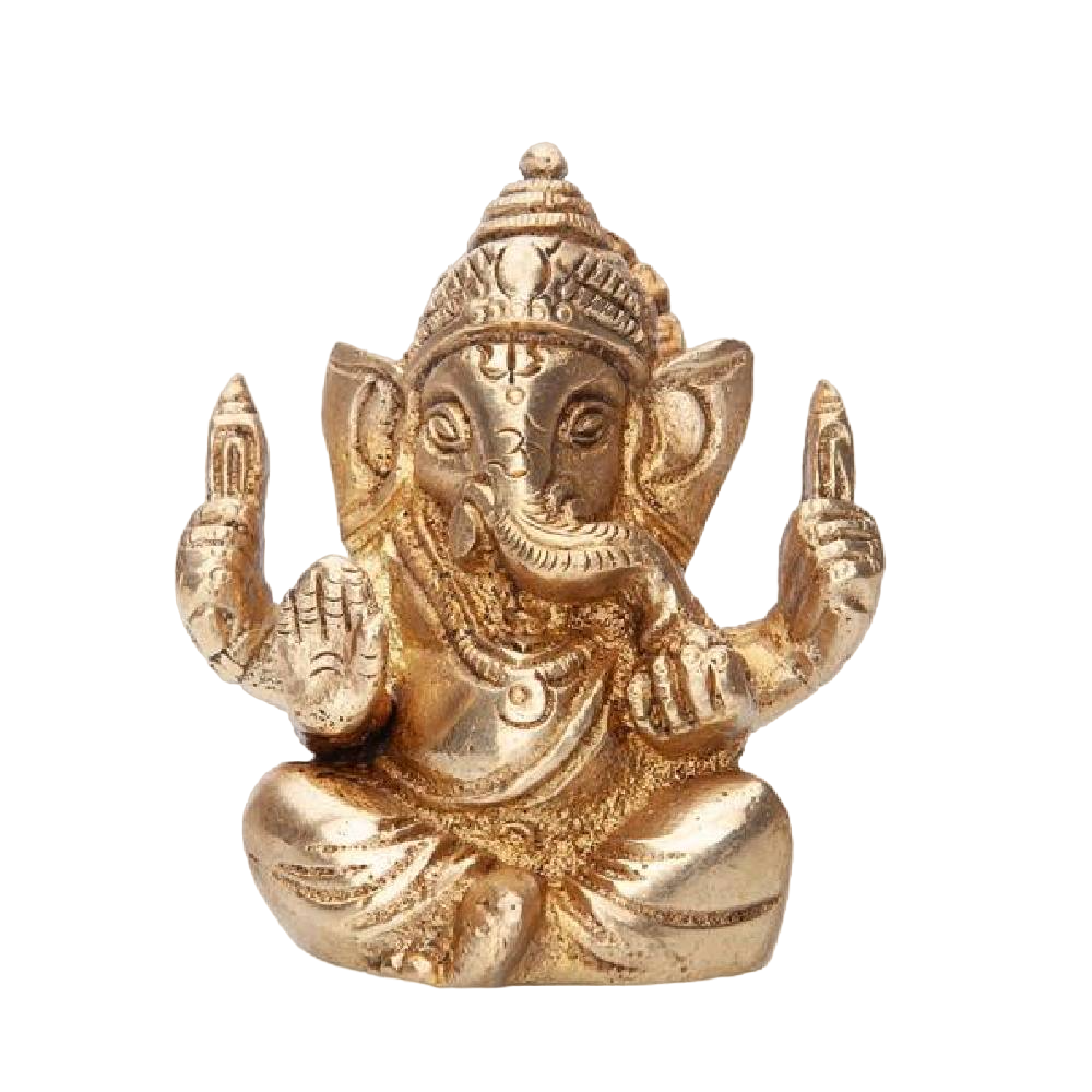 Statuja / Dēva Murti Ganeša / Ganesh Gold 7cm