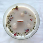 Load image into Gallery viewer, Rose and Rose Quartz Gemstone Candle - Love
