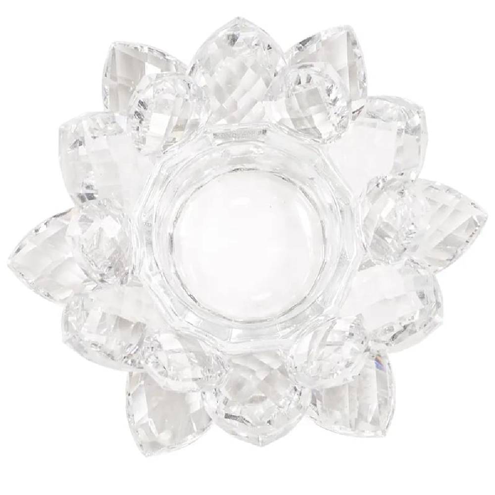 Lotus candle holder crystal 11x5.5cm 