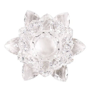 Lotus candle holder crystal S 3x8cm