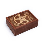 Load image into Gallery viewer, Tarot box pentacle engraved 17.5x13x6.5cm
