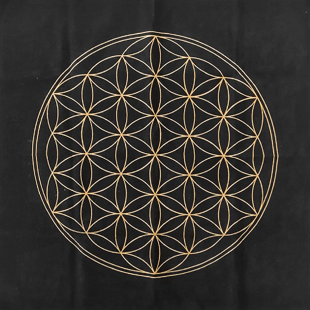 Galdauts Dzīvības Zieds / Tarot & Rune Altar Cloth Flower of Life Copper 50x50cm