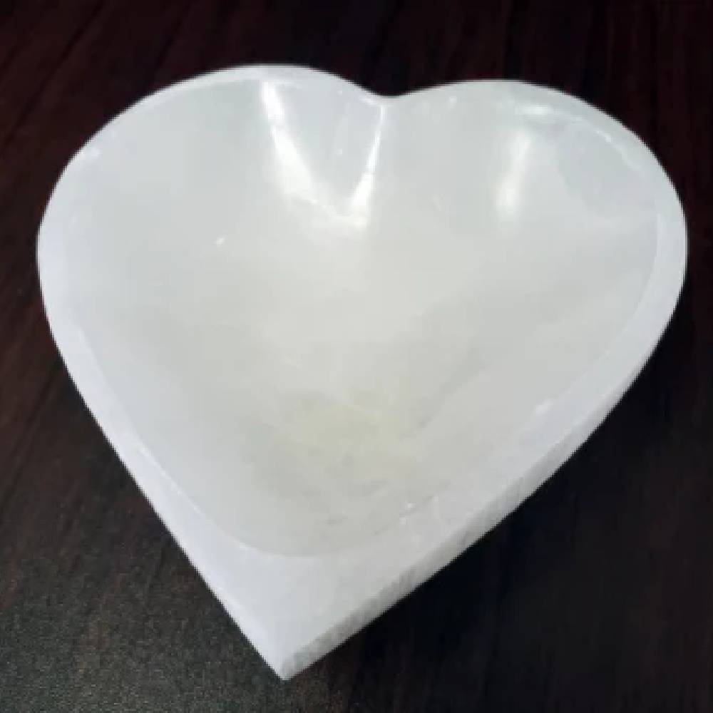 Akmens Selenīts / Selenite Heart Bowl 12cm