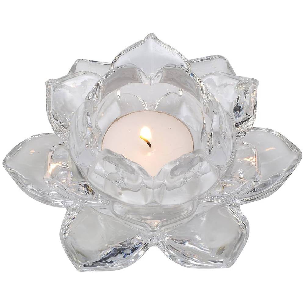 Stikla Svečturis Lotus 11x5.5cm