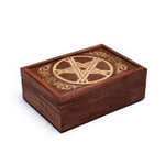 Load image into Gallery viewer, Tarot box pentacle engraved 17.5x13x6.5cm
