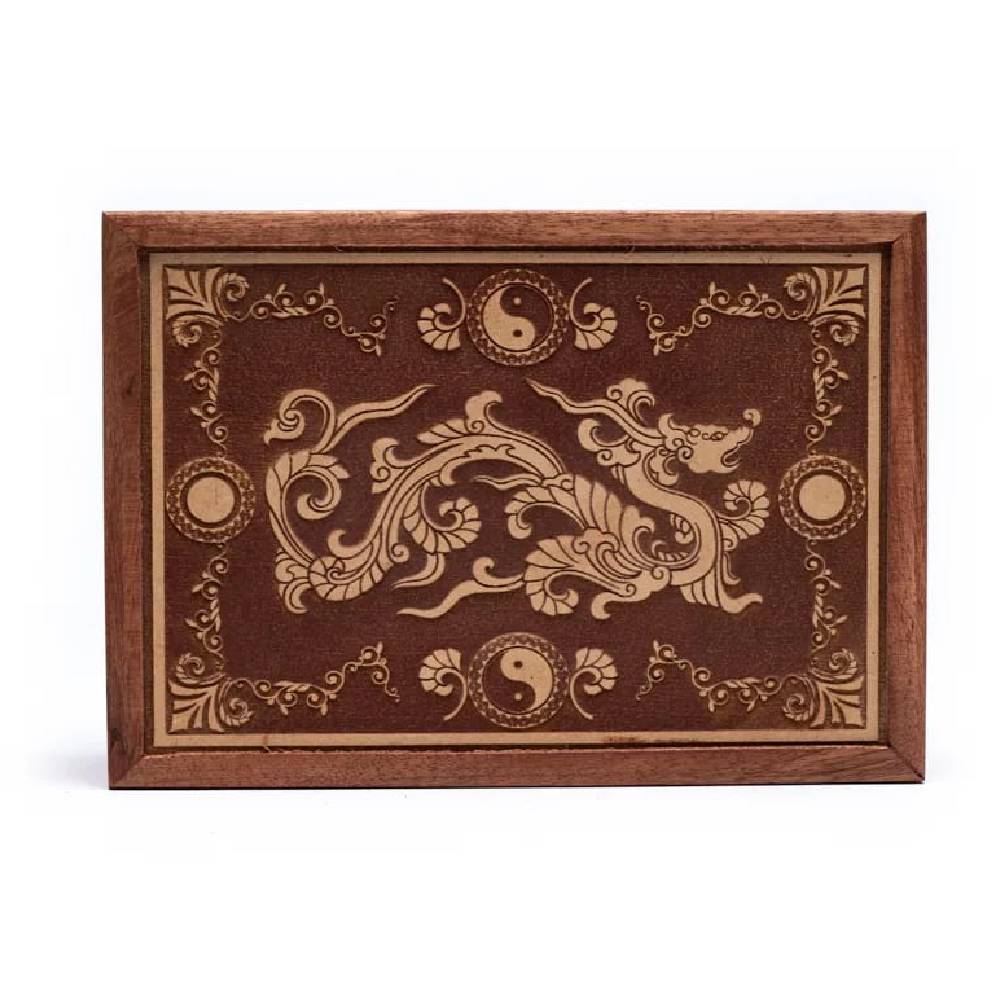 Tarot box dragon engraved