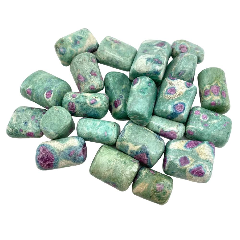 Ruby in fuchsite tumbled stones A quality