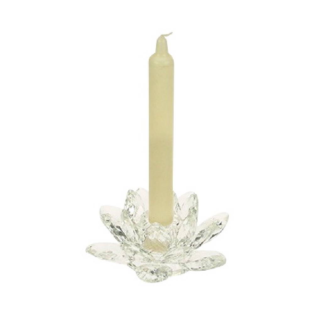 Lotus candle holder crystal S 3x8cm