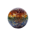 Load image into Gallery viewer, Orgonite sphere 7 chakra 58mm
