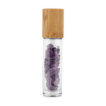Load image into Gallery viewer, Stikla pudelīte ar rullīti un kristāliem Ametists / Amethyst 10ml
