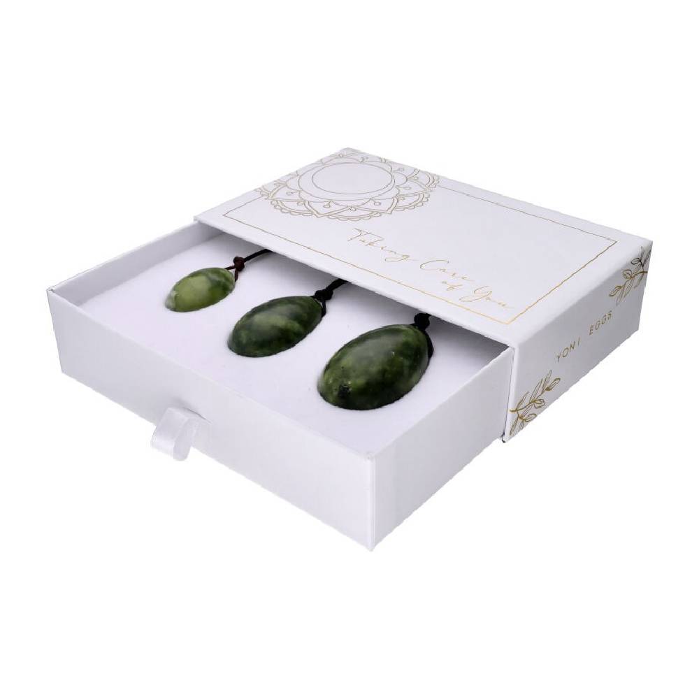 Akmens Nefrīts / Yoni Ola Nefrīts / Yoni Egg Green Jade with Hole 2x3cm / 2.5x4cm / 3x4.5cm