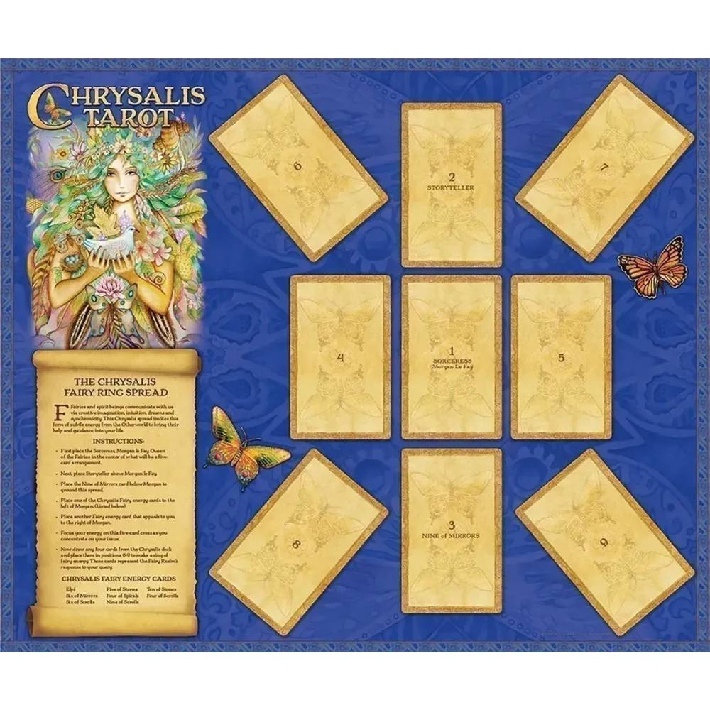 Chrysalis Tarot Deck and Book Set Taro Kārtis