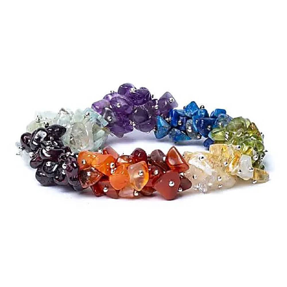 Bracelet chakra chips AA quality elastic
