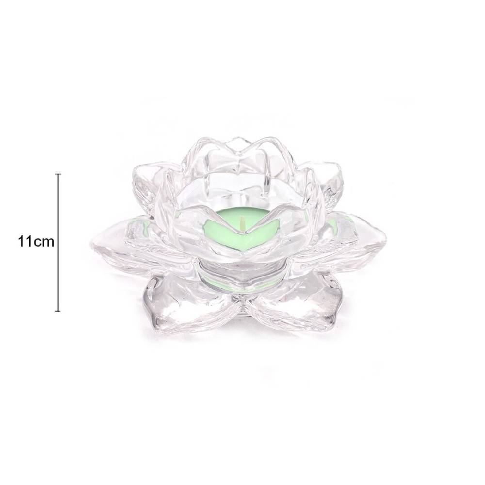 Stikla Svečturis Lotus 11x5.5cm