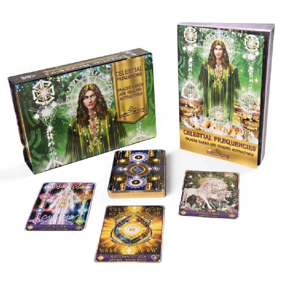 Celestial Frequencies Oracle Cards and Healing Activators Orākuls